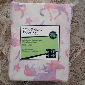YOUR Zone Unicorn twin Xl sheet set